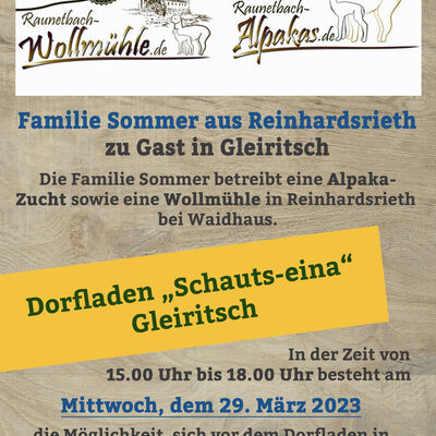 Raunethbach-Wollmühle zu Gast in Gleiritsch