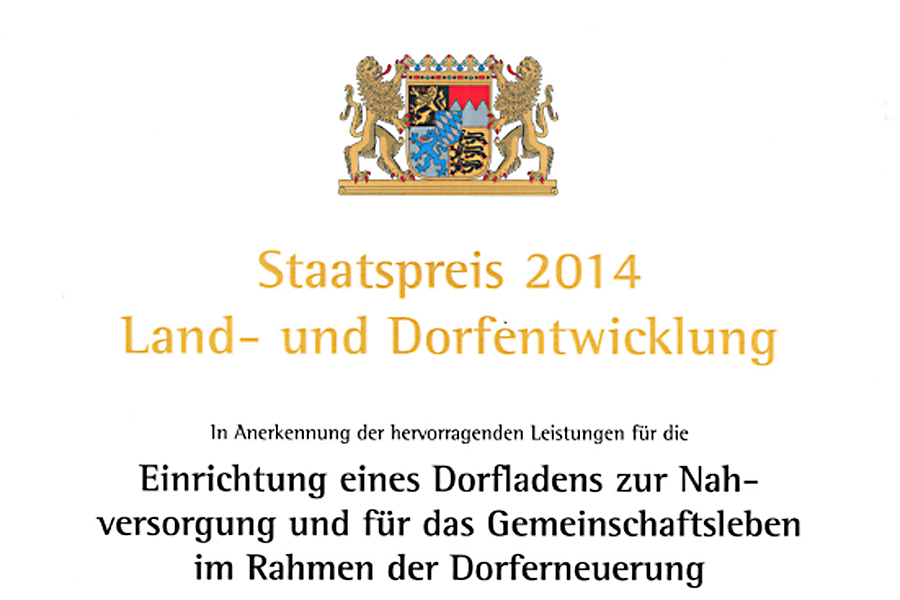 Urkunde Staatspreis 2014